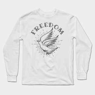 Flying Dove in the Sky Long Sleeve T-Shirt